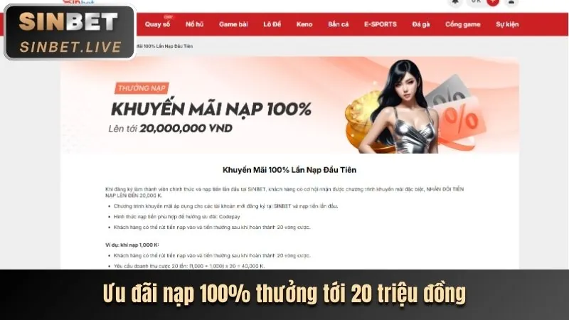 Ưu đãi đăng ký và nạp tiền lần đầu tại thiên đường trò chơi web